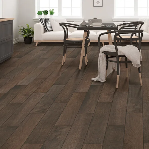 Wood style tile flooring in a dining area of a Glendale home