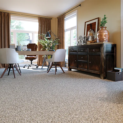 Traditional office in a Glendale AZ home with carpet flooring