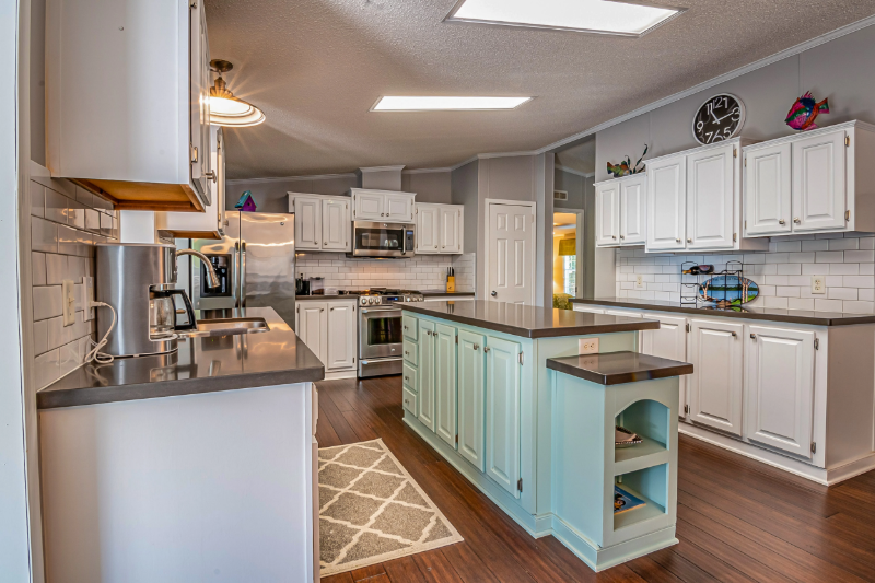 Traditional kitchen in a Glendale AZ home with white subway tile backsplash