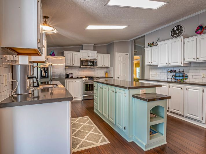 Traditional kitchen in a Glendale AZ home with white subway tile backsplash